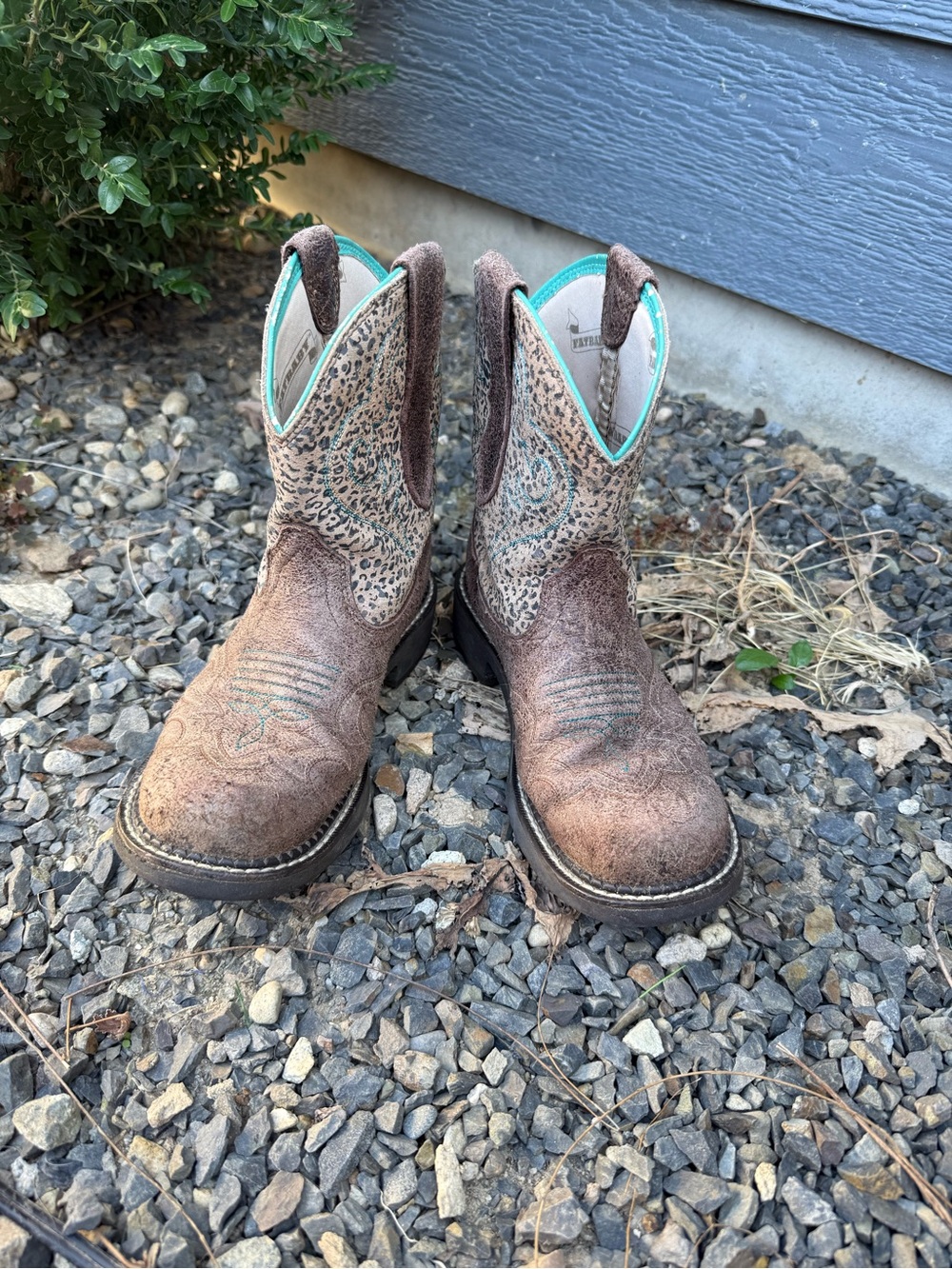 Ariat Fatbaby Heritage Harmony Leopard Turquoise Boots Women’s 7B